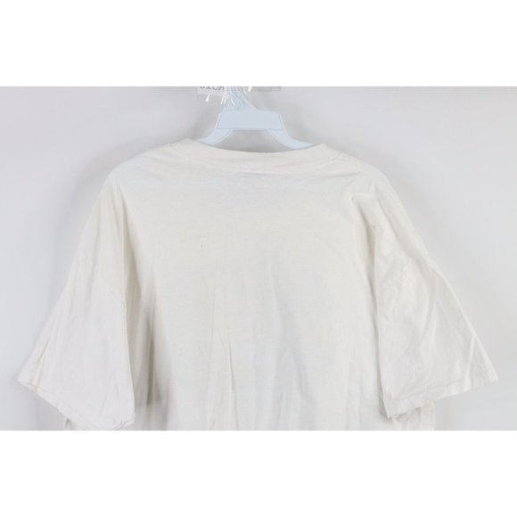 Vintage 90s Fossil Mens XL Spell Out Center Logo Short Sleeve T-Shirt White USA - Picture 8 of 10